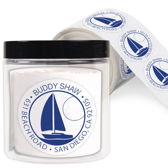 My Sailboat Round Address Labels